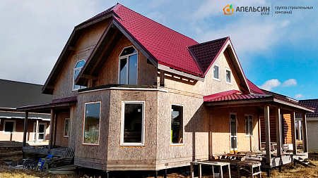 Монтаж фасада плиткой Hauberk в пос. Первомайское