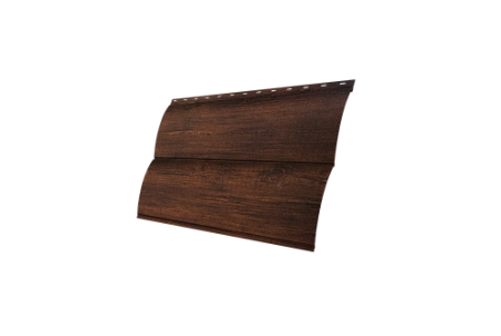 Металлический сайдинг Гранд Лайн / Grand Line профиль Блок-хаус новый, Принт Премиум 0,45 с пленкой, Бразильская вишня темная Фреш TwinColor