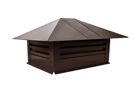 Дымник на трубу (колпак) с жалюзи Grand Line 500х500 мм, 0.45 Drap, RAL 8017 (шоколад)