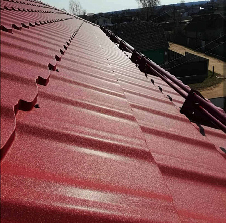 Металлочерепица Гранд Лайн / Grand Line, коллекция Kvinta plus, 0,5 Satin Zn 140, цвет RAL 3009 (оксидно-красный)