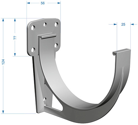 Кронштейн желоба D120 мм Деке Премиум / Docke Premium, цвет каштан (Ral 8017)