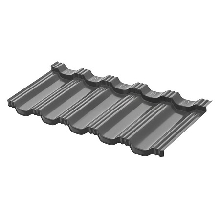 Металлочерепица Aquasystem Гетеборг, Rooftop Бархат, RAL 7024 графит