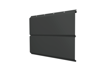 Металлический сайдинг Гранд Лайн / Grand Line профиль ЭкоБрус новый, Drap ТХ 0.45 с пленкой, RAL 7016 антрацитово-серы