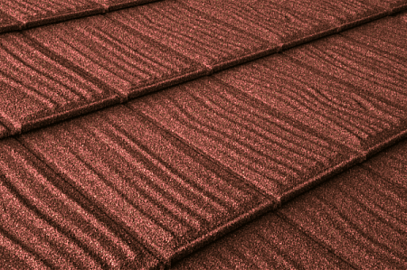 Композитная черепица Метротайл (Metrotile) серия I-Shake, цвет красный, 1340х430 мм