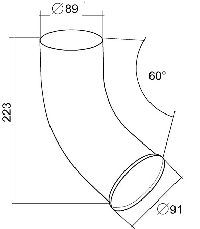 Колено стока D125/90 Grand Line PE, RAL 9003 белый